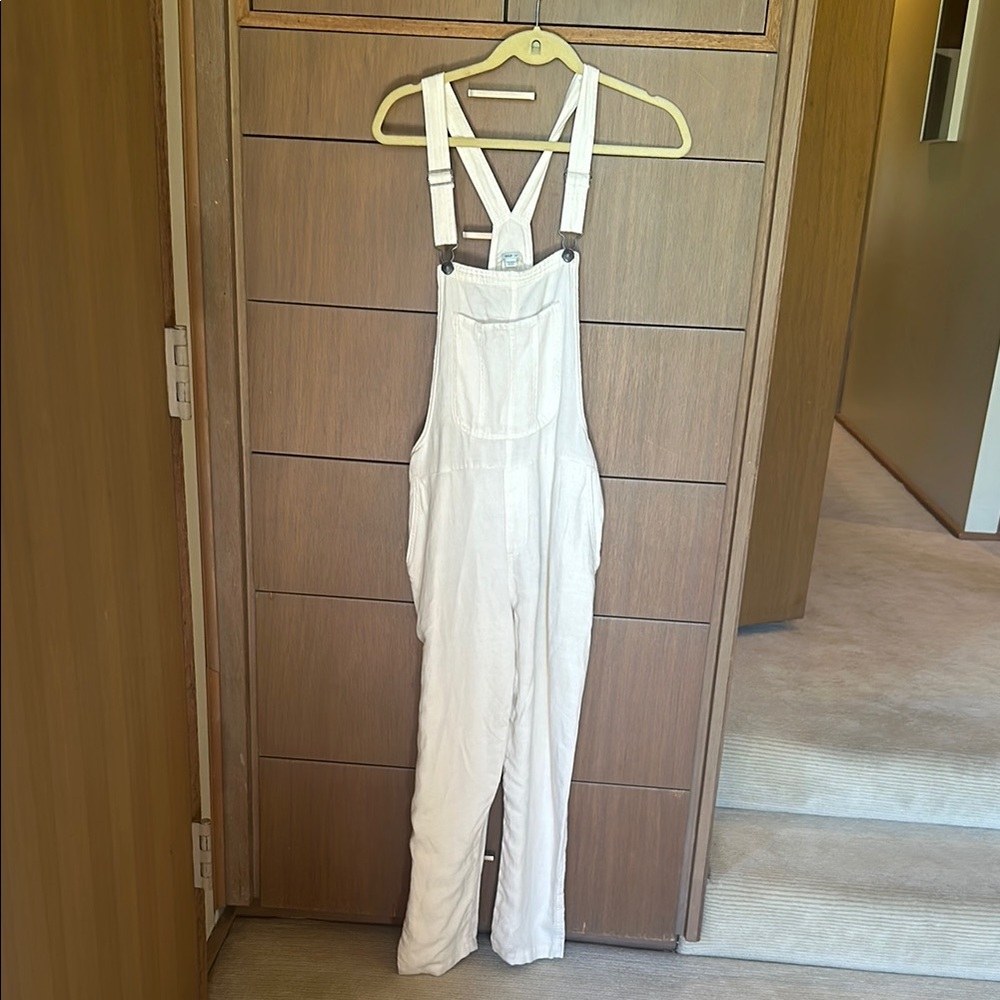 Aerie Cream Overalls with Adjustable Straps